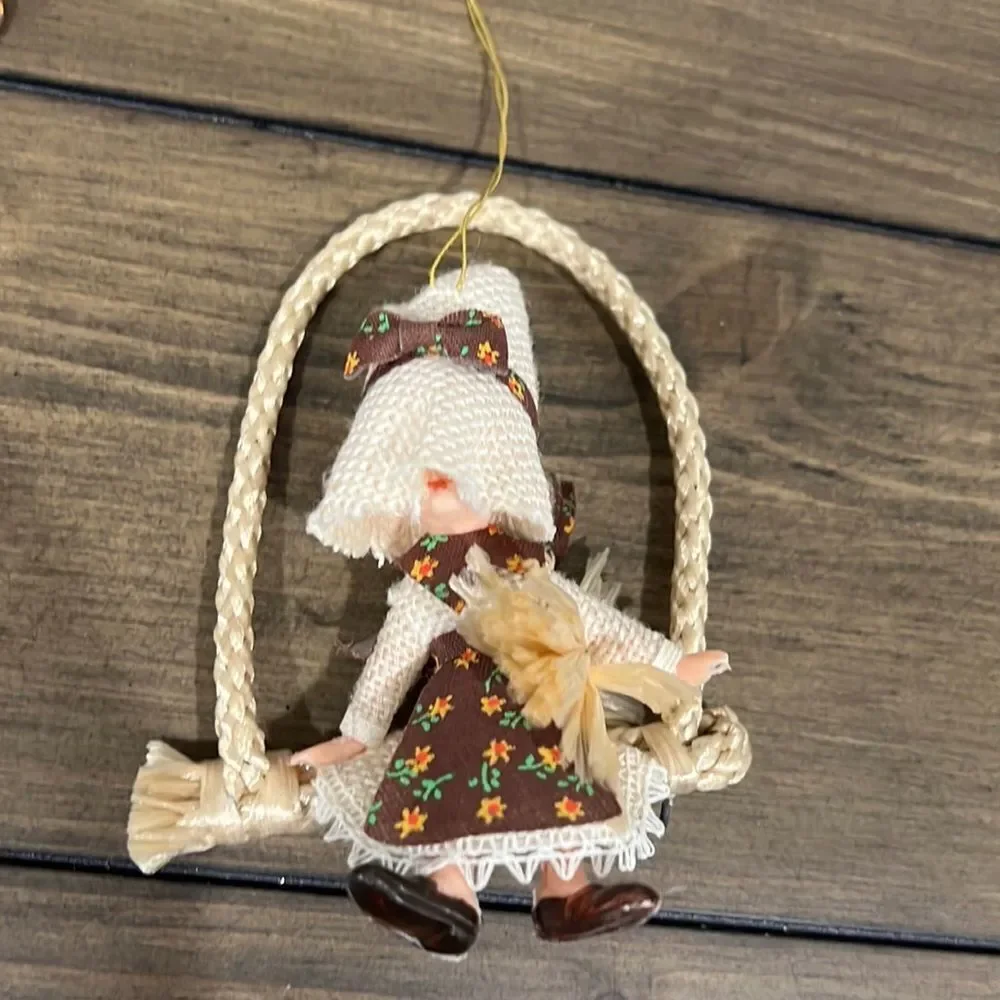 Lot of 6 vintage girl Christmas ornaments